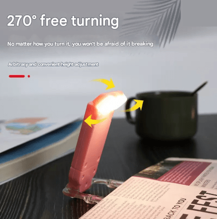 2 Pcs Blue USB Rechargeable Clip - on LED Book Light - 3 Color Modes & Dimmable Brightness for Eye - Caring Reading - RnR Galore