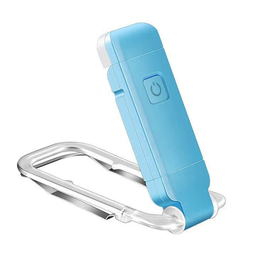 2 Pcs Blue USB Rechargeable Clip - on LED Book Light - 3 Color Modes & Dimmable Brightness for Eye - Caring Reading - RnR Galore