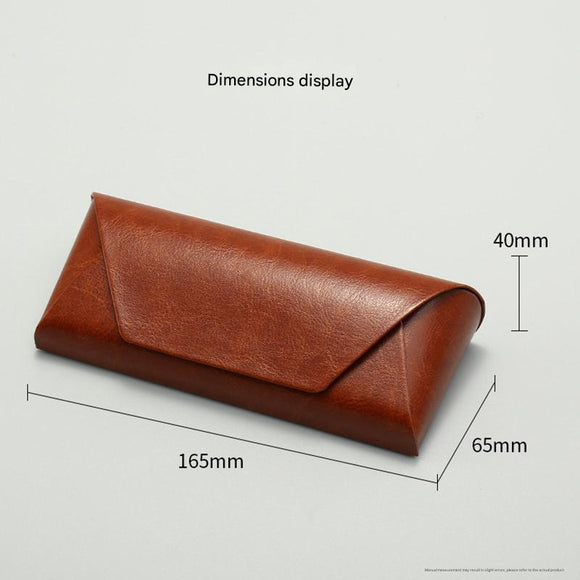 2 Pcs Brown Vintage Style PU Leather Eyewear Case - Protective Hard Shell with Soft Lining - RnR Galore