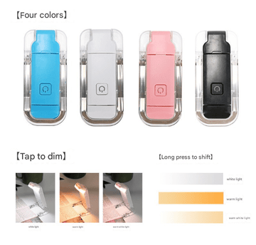 2 Pcs Pink USB Rechargeable Clip - on LED Book Light - 3 Color Modes & Dimmable Brightness for Eye - Caring Reading - RnR Galore