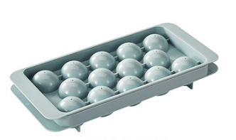 2 PCS Round Ice Cube Trays with Lids 14 Cavity Sphere Ice Ball Maker Mould Stackable Hard Plastic Easy Release for Whiskey Cocktails Blue - RnR Galore