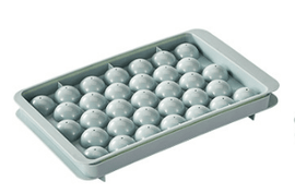 2 PCS Round Ice Cube Trays with Lids 33 Cavity Sphere Ice Ball Maker Mould Stackable Hard Plastic Easy Release for Cocktails Whiskey Blue - RnR Galore