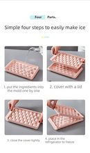 2 PCS Round Ice Cube Trays with Lids 33 Cavity Sphere Ice Ball Maker Mould Stackable Hard Plastic Easy Release for Cocktails Whiskey Pink - RnR Galore