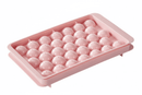 2 PCS Round Ice Cube Trays with Lids 33 Cavity Sphere Ice Ball Maker Mould Stackable Hard Plastic Easy Release for Cocktails Whiskey Pink - RnR Galore