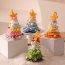 2 Pcs Style A Yellow and Pink Handmade Crochet Christmas Tree Ornament - Festive Hanging Decoration with Jingle Bell - RnR Galore