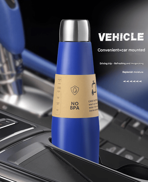 2 - piece Red and Blue Premium 304 Stainless Steel Vacuum Insulated Water Bottle - 532ml Large Capacity Sports Flask with 12 - 24 Hour Thermal Retention, Leak - Proof Portable Travel Mug for Gym, Office, Car and Outdoor Activities - RnR Galore