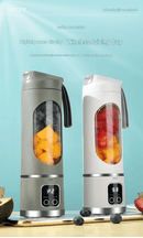 2 - piece White and Green 7.4V Portable Blender Smoothie Maker 450ml Wireless Rechargeable Juicer Cup with 12 - Blade Stainless Steel Cutter, LED Digital Display, USB Charging Personal Blender for Travel Gym Office Home - RnR Galore