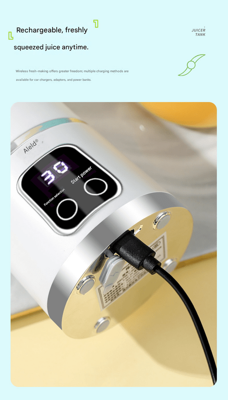 2 - piece White and Purple 7.4V Portable Blender Smoothie Maker 450ml Wireless Rechargeable Juicer Cup with 12 - Blade Stainless Steel Cutter, LED Digital Display, USB Charging Personal Blender for Travel Gym Office Home - RnR Galore