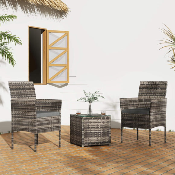 2 Seater PE Rattan Outdoor Furniture Chat Set - Mixed Grey - RnR Galore