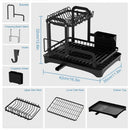 2 Tier Dish Drainer Rack with Drain Basket - RnR Galore