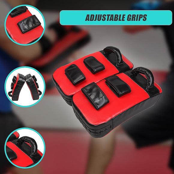 2 x Thai Boxing Punch Focus Pad Mitts Training Strike Shields Set - RnR Galore