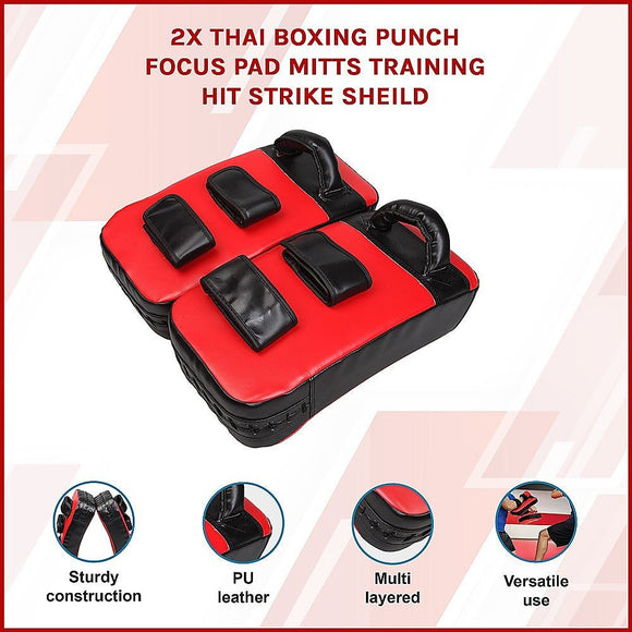 2 x Thai Boxing Punch Focus Pad Mitts Training Strike Shields Set - RnR Galore
