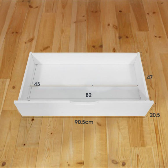 2 x Wooden Bed Frame Storage Trundle Drawers - White - RnR Galore