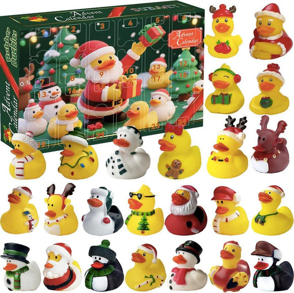 2025 Advent Calendar Christmas Ducks - 24pcs Rubber Duck Advent Calendar 24 Days of Christmas Countdown Toys for Christmas Gifts Party Favors Kids Toddlers Random Duck Gift Box - RnR Galore