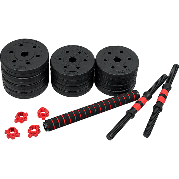 20kg Adjustable Rubber Dumbbell Set Barbell Home GYM Exercise Weights - RnR Galore
