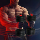 20kg Adjustable Rubber Dumbbell Set Barbell Home GYM Exercise Weights - RnR Galore