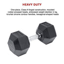 20KG Commercial Rubber Hex Dumbbell Gym Weight - RnR Galore