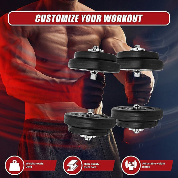 20KG Dumbbell Adjustable Weight Set - RnR Galore