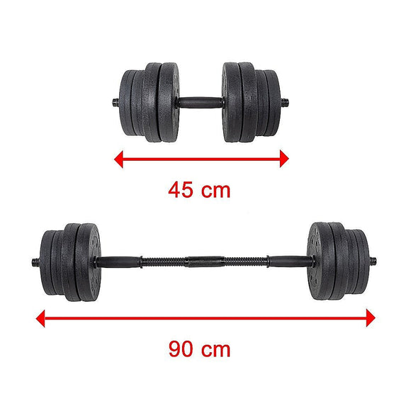20kg Dumbbell Set Home Gym Fitness Exercise Weights Bar Plate - RnR Galore