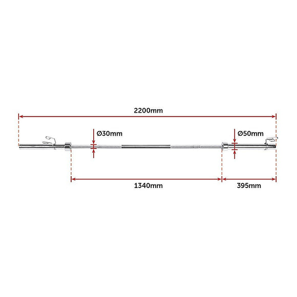 20kg Olympic Barbell 700lb Rated for Powerlifting Home Gym Training - RnR Galore