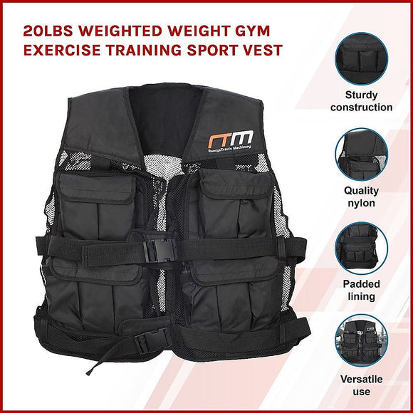 20LBS Weighted Weight Gym Exercise Training Sport Vest - RnR Galore