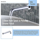 220mm Bath Spout in Polished Chrome Finish - RnR Galore