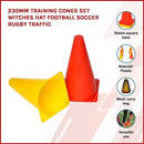 230mm Training Cones Set Witches Hat Football Soccer Rugby Traffic - RnR Galore
