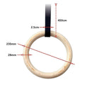 235mm Wooden Gymnastic Rings – Olympic Gym Strength Training & Fitness - RnR Galore