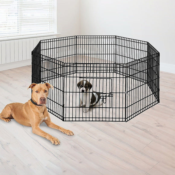24" 8 Panel Pet Dog Playpen Puppy Exercise Cage Enclosure Fence Play Pen - RnR Galore