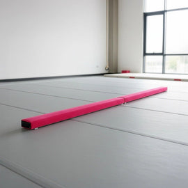 2.4m (8FT) Gymnastics Folding Balance Beam Pink Synthetic Suede - RnR Galore