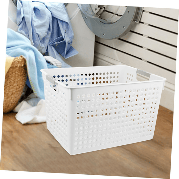24x Premium Plastic Storage Basket Bulk w/ Grip Handles 27*18*14cm - RnR Galore