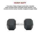 25KG Commercial Rubber Hex Dumbbell Gym Weight - RnR Galore