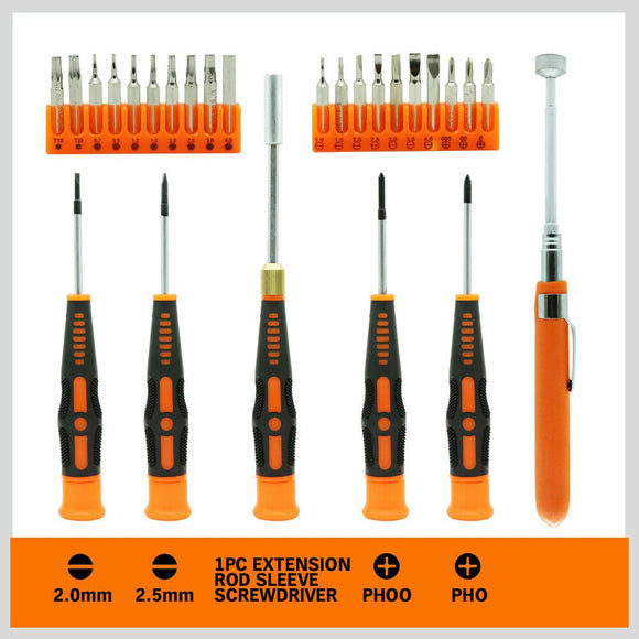 26Pc Precision Screwdriver Set Magnetic Pickup Hex Torx Philip Flat Bits Drive - RnR Galore