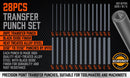 28x Center Transfer Punches Set Machinists Tool Punch Stand Heat Treated Steel - RnR Galore