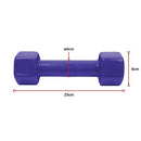2kg Dumbbells Pair PVC Hand Weights Rubber Coated - RnR Galore