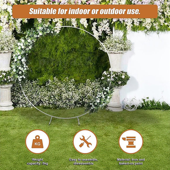 2M Wedding Hoop Round Circle Arch Backdrop Flower Display Stand Frame Background - RnR Galore