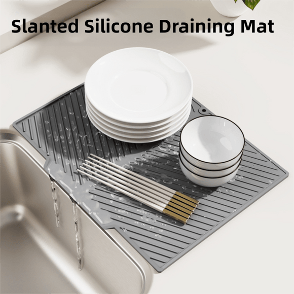 2PC Black Multi - Use Drain Mat (43x33 cm) – Non - Slip Heat Protection for Dish Drying & Prep - RnR Galore
