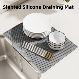 2PC White Multi - Use Drain Mat (37x27 cm) – Non - Slip Heat Protection for Dish Drying & Prep - RnR Galore
