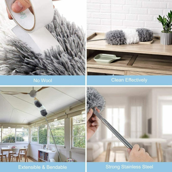 2PCS Duster Extendable Telescopic Microfibre Duster with Stainless Steel Pole - RnR Galore