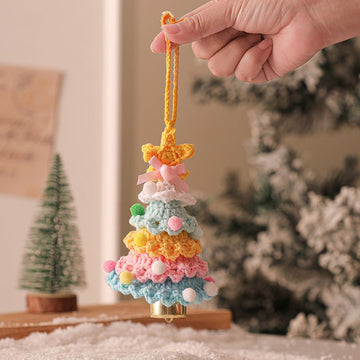 2PCS Multicolor Handmade - Style Crochet Christmas Tree Ornament - Festive Plush Hanging Decor for Home & Car - RnR Galore