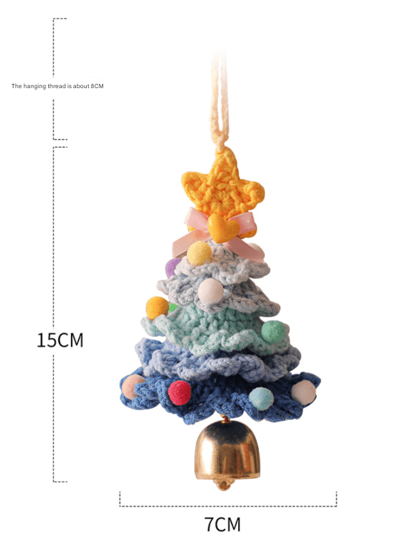 2PCS Purple Handmade - Style Crochet Christmas Tree Ornament - Festive Plush Hanging Decor for Home & Car - RnR Galore