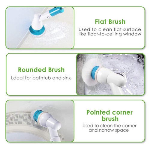 2PCS Rechargeable Spin Scrubber Electric Turbo Scrub Cleaning Brush Cordless Kit - RnR Galore