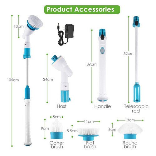 2PCS Rechargeable Spin Scrubber Electric Turbo Scrub Cleaning Brush Cordless Kit - RnR Galore