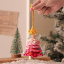 2PCS Red Handmade - Style Crochet Christmas Tree Ornament - Festive Plush Hanging Decor for Home & Car - RnR Galore