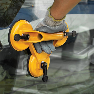 2x 150kg Load Aluminum Triple Suction Cup Pad Glazer Glass Sucker Remover Lifter - RnR Galore