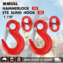 2X 6mm Hammerlock+ Eye Sling Hook Safety Chain Caravan Trailer connecting Extend - RnR Galore