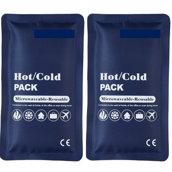 2x HOT COLD PACK First Aid Reusable Ice Heat Gel Packs Microwaveable Relief - RnR Galore