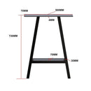 2x Rustic Dining Table Legs Steel Industrial Vintage 71cm - Black - RnR Galore
