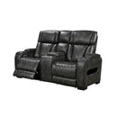 3 - 2 Seater Electric Air Leather Dark Grey Recliner Set - RnR Galore