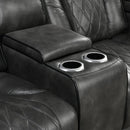 3 - 2 Seater Electric Air Leather Dark Grey Recliner Set - RnR Galore